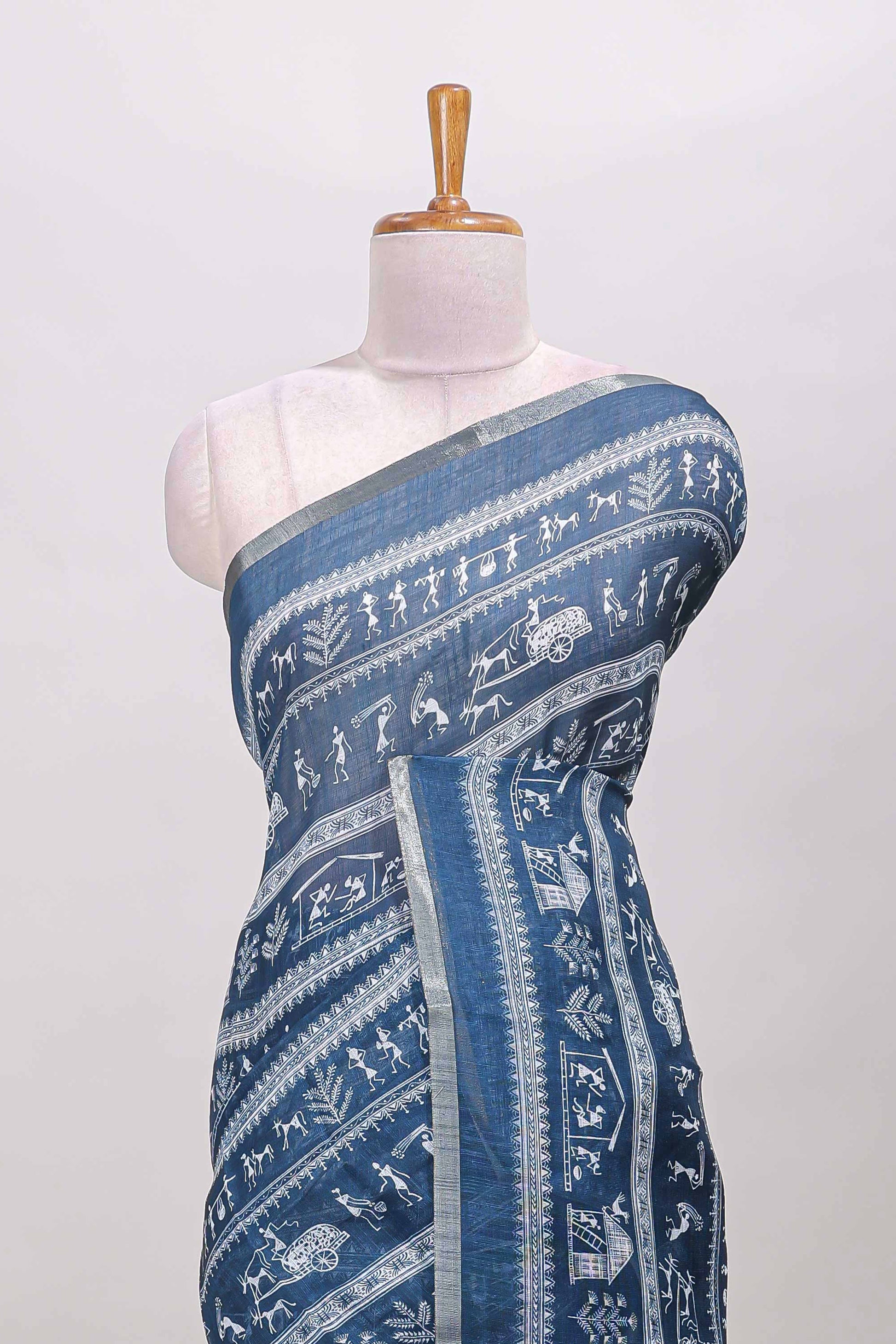 blue self zari borders