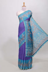 blue thread butta linen cotton