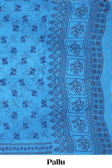 borderless floral design saree 