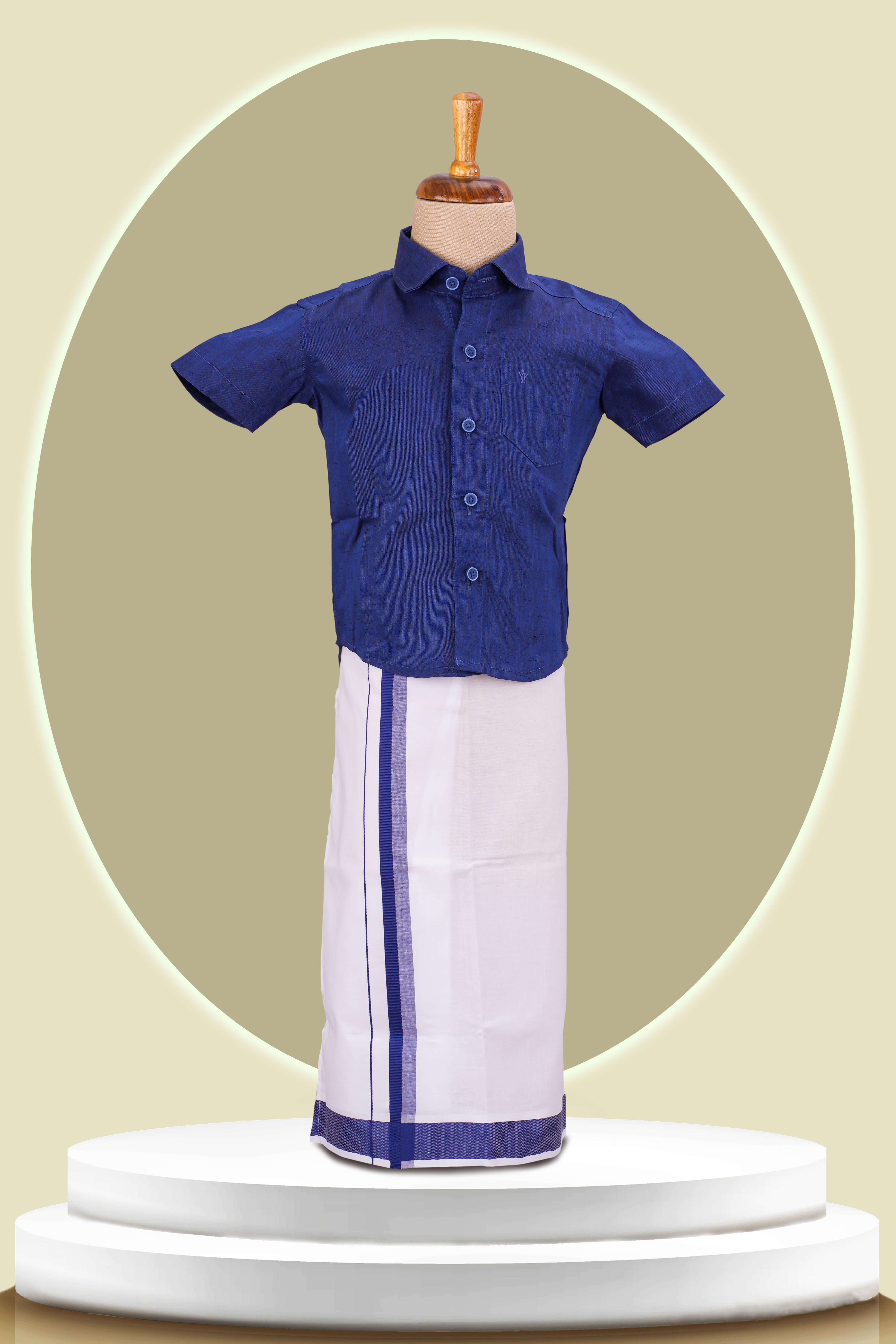 boys blue dhoti shirt