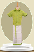boys green dhoti shirt