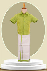 boys green dhoti shirt