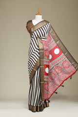 brown dola silk saree