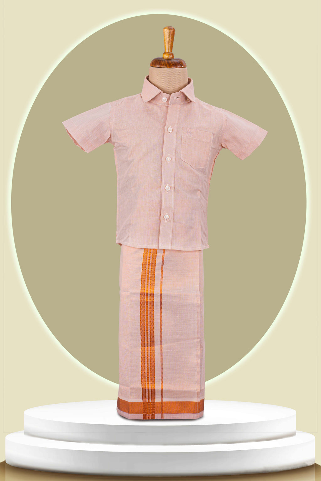 copper dhoti shirt set