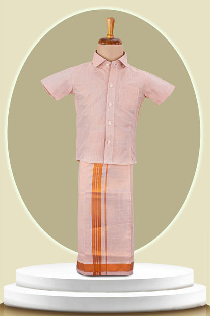 copper dhoti shirt set