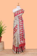  cream warli print saree
