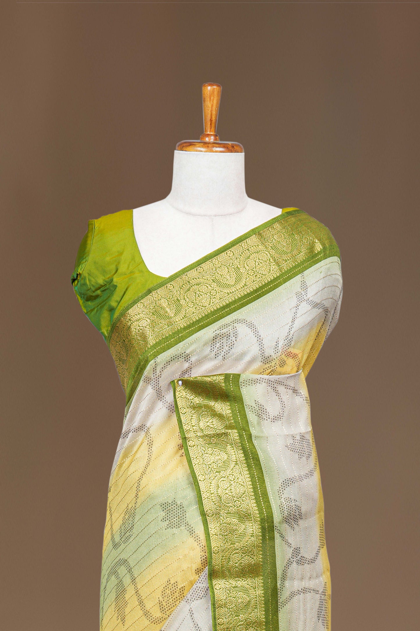 designer saree floral motifs