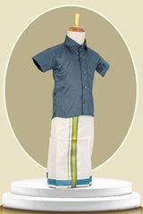 gold tissue fancy dhoti