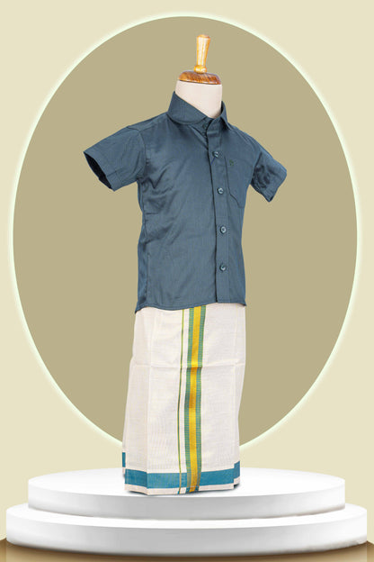 gold tissue fancy dhoti