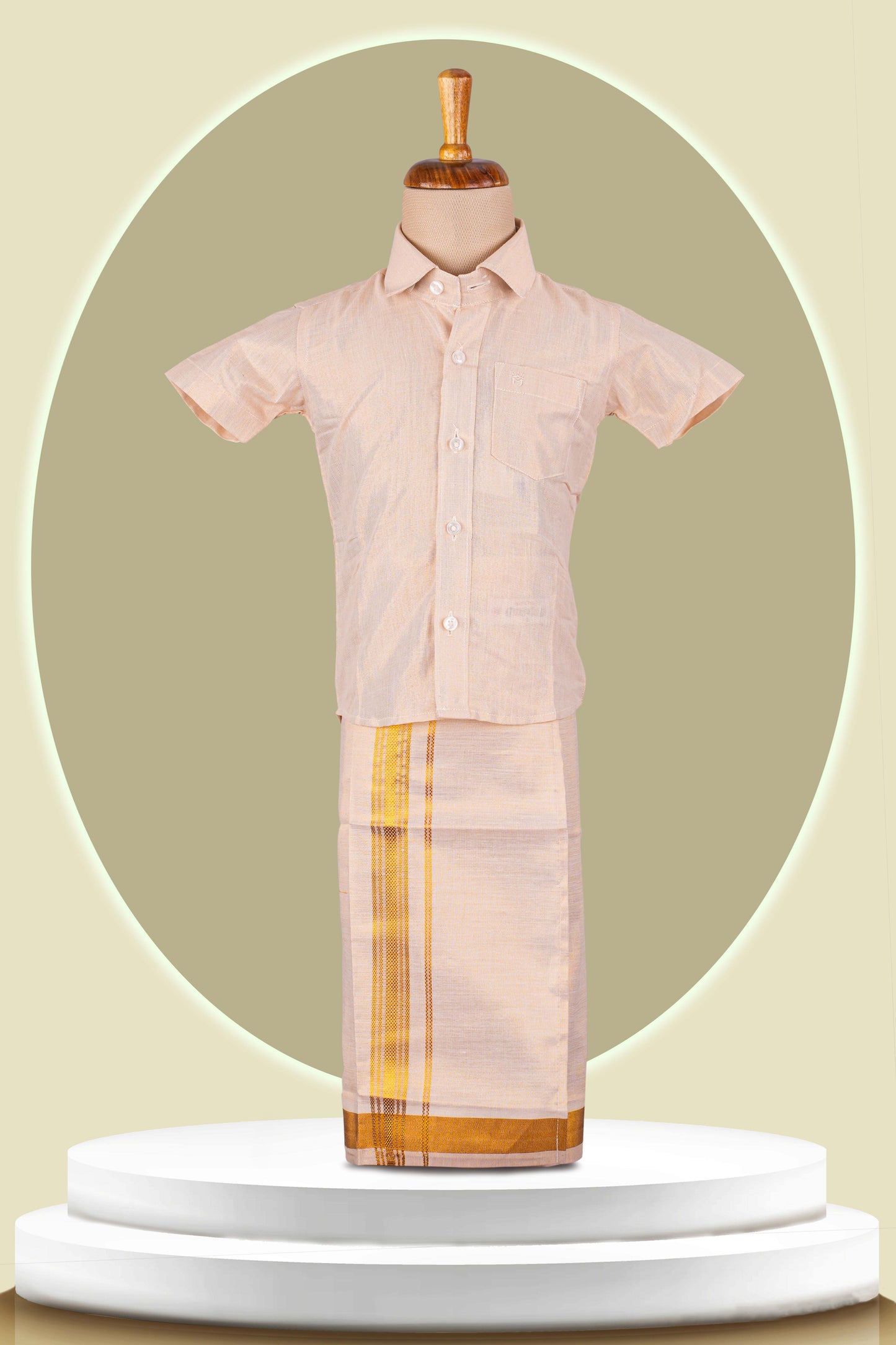 golden tissue dhoti set