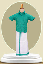 green boys dhoti set kids