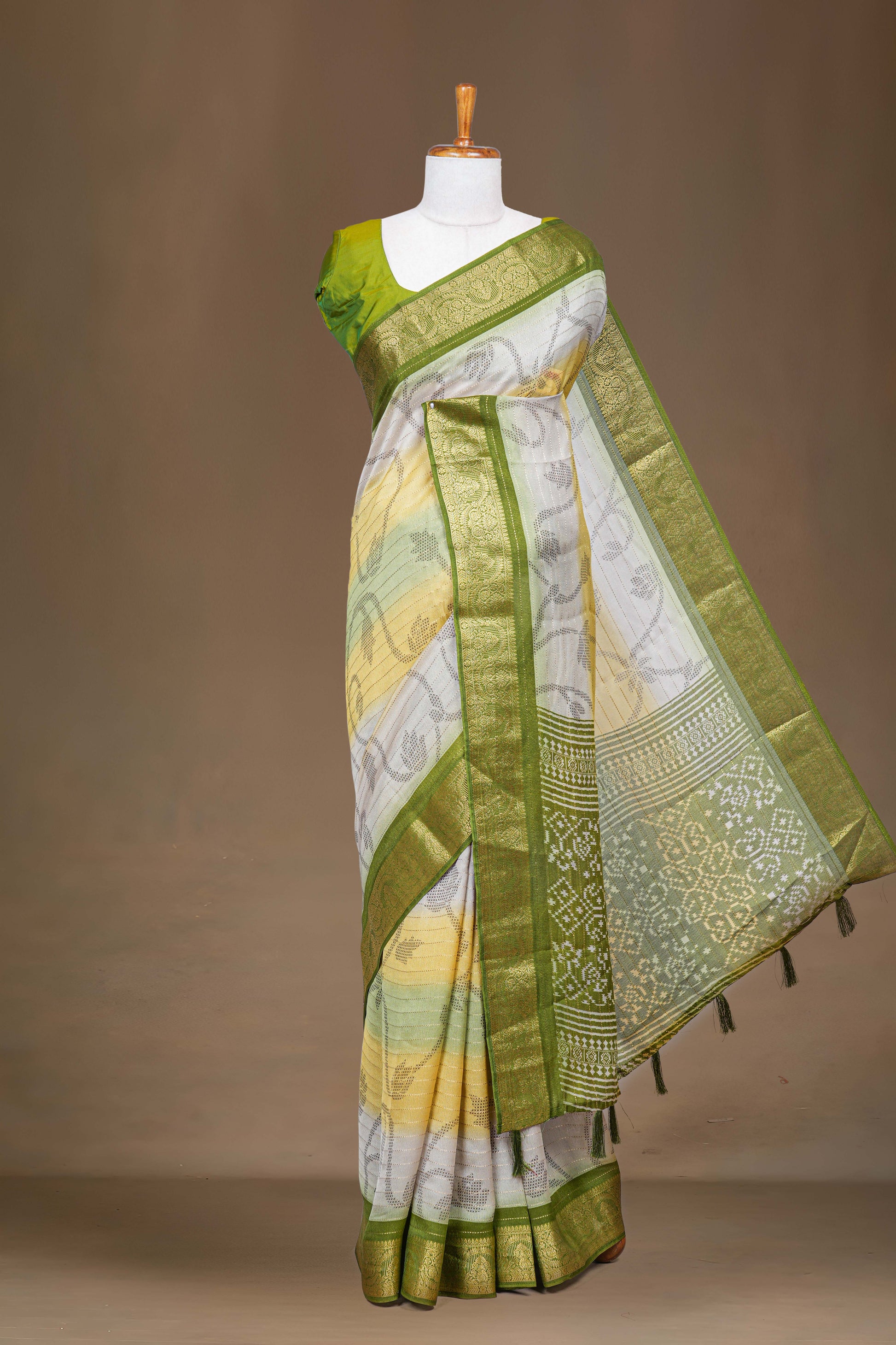 green designer saree