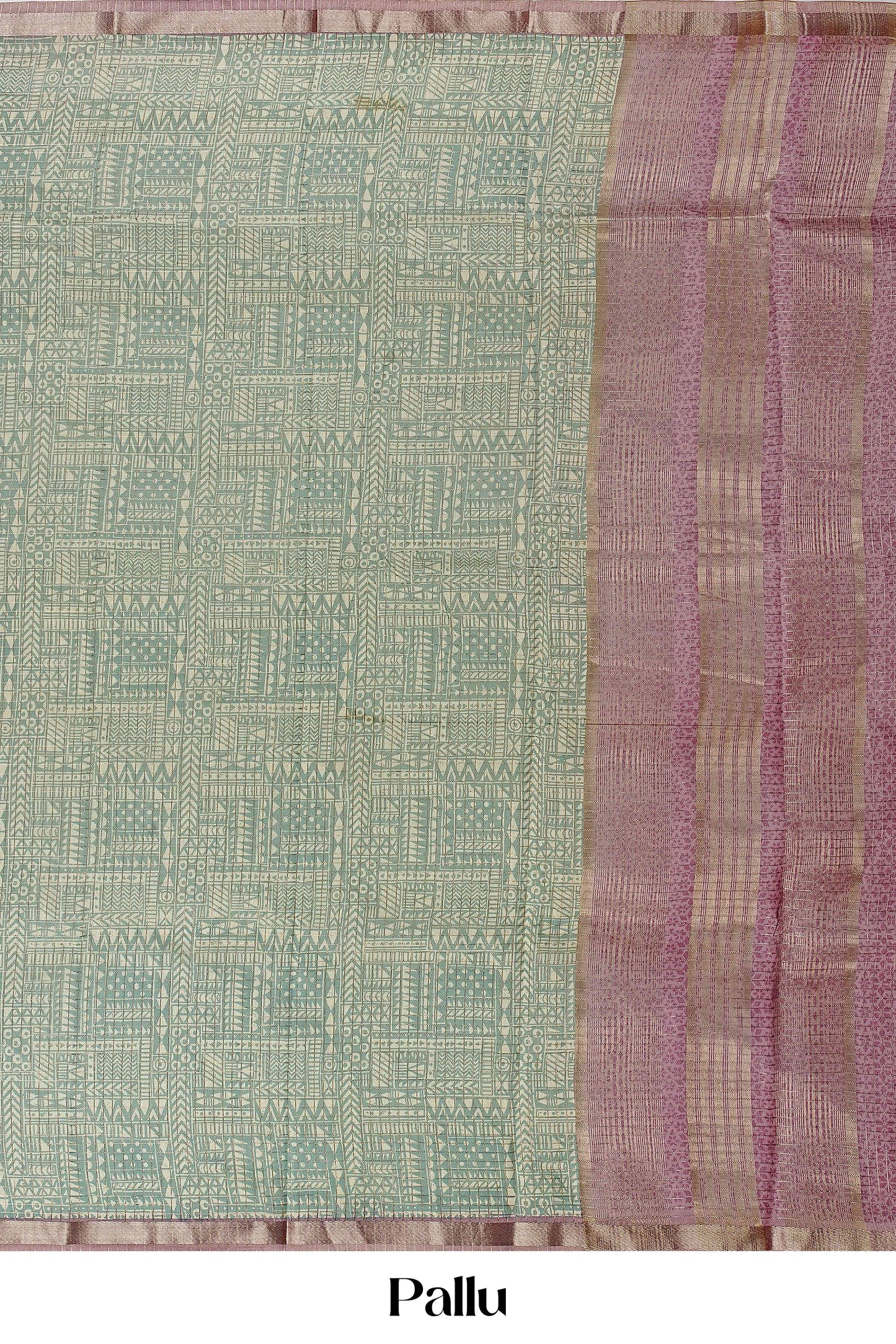 green saree with pink border