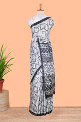  grey geometric design saree