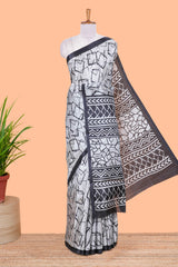 grey khadi cotton saree