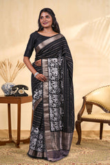  kalamkari saree with gold zari border