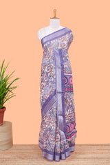  lavender floral print linen cotton
