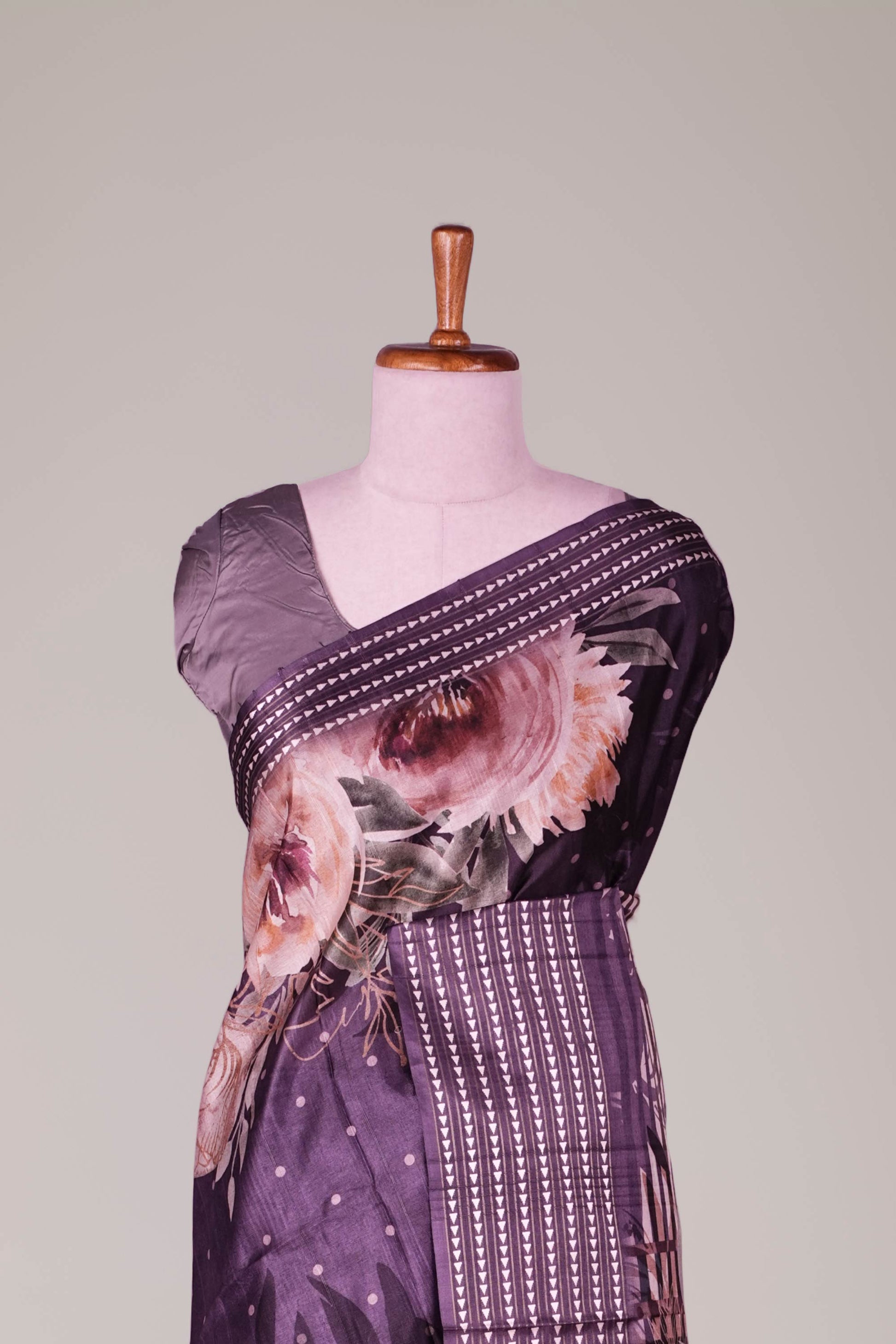 lavender floral saree 
