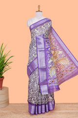 lavender floral vine saree