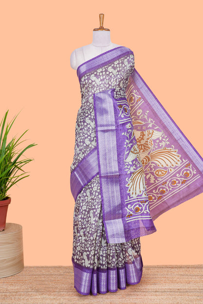 lavender floral vine saree
