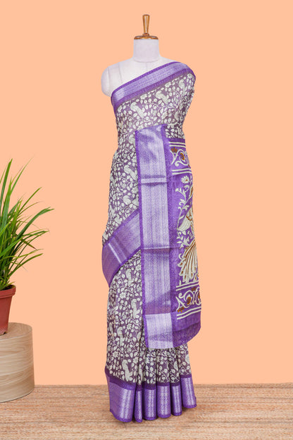 lavender khadi cotton saree
