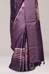 lavender with white zari