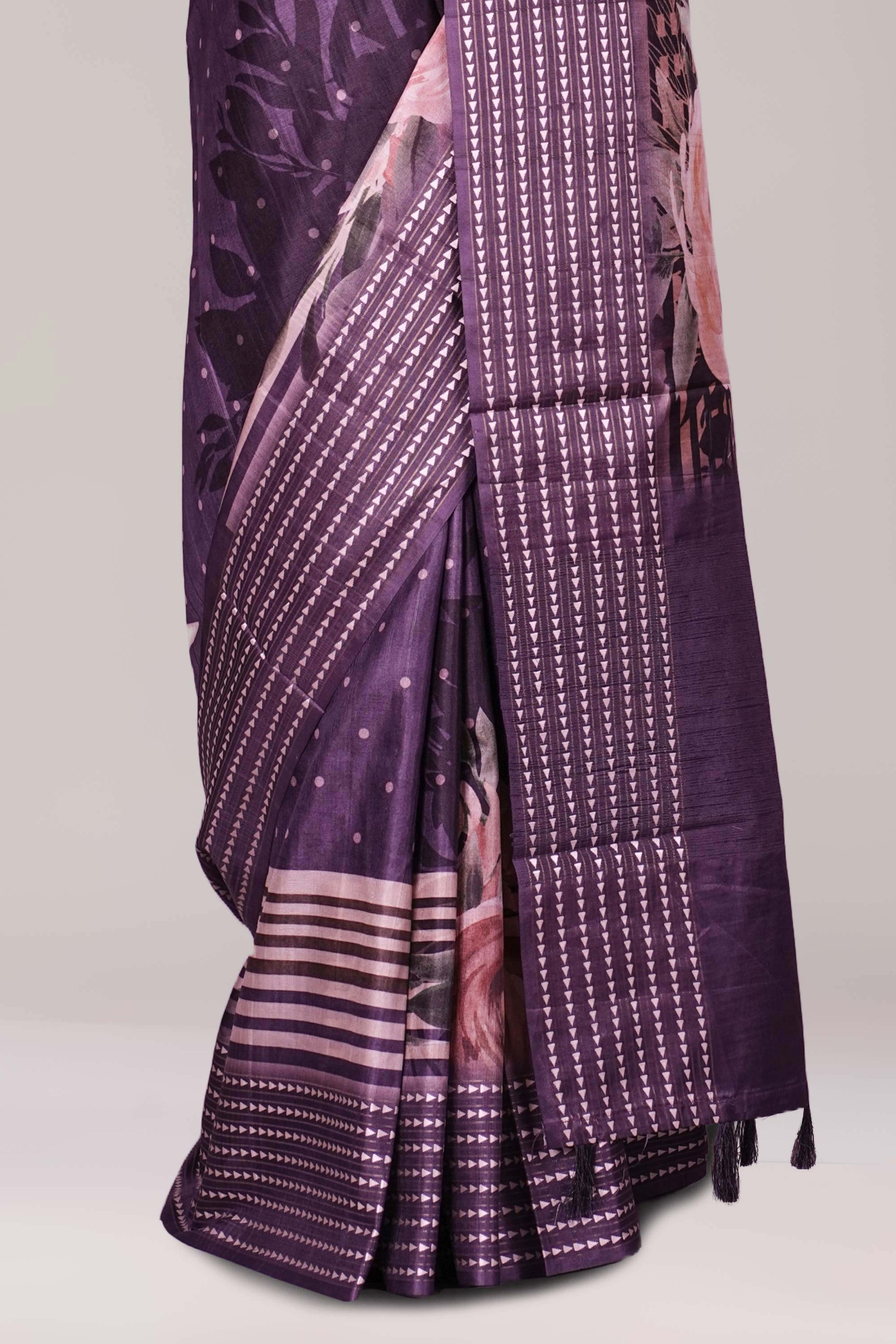 lavender with white zari
