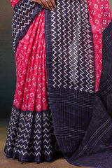 linen festive saree with butta design