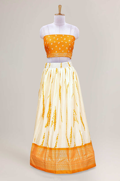 matching yellow dhavani set