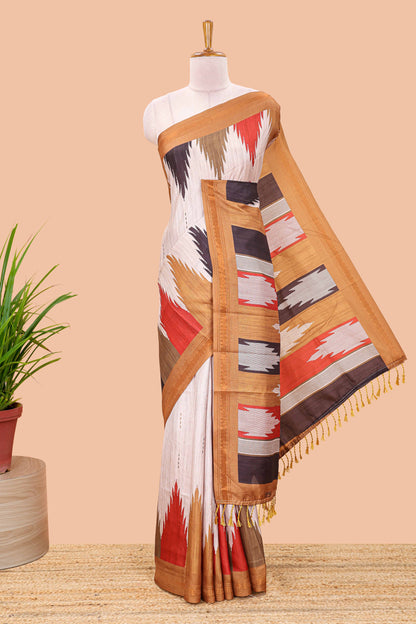multiple color Beige silk tussar