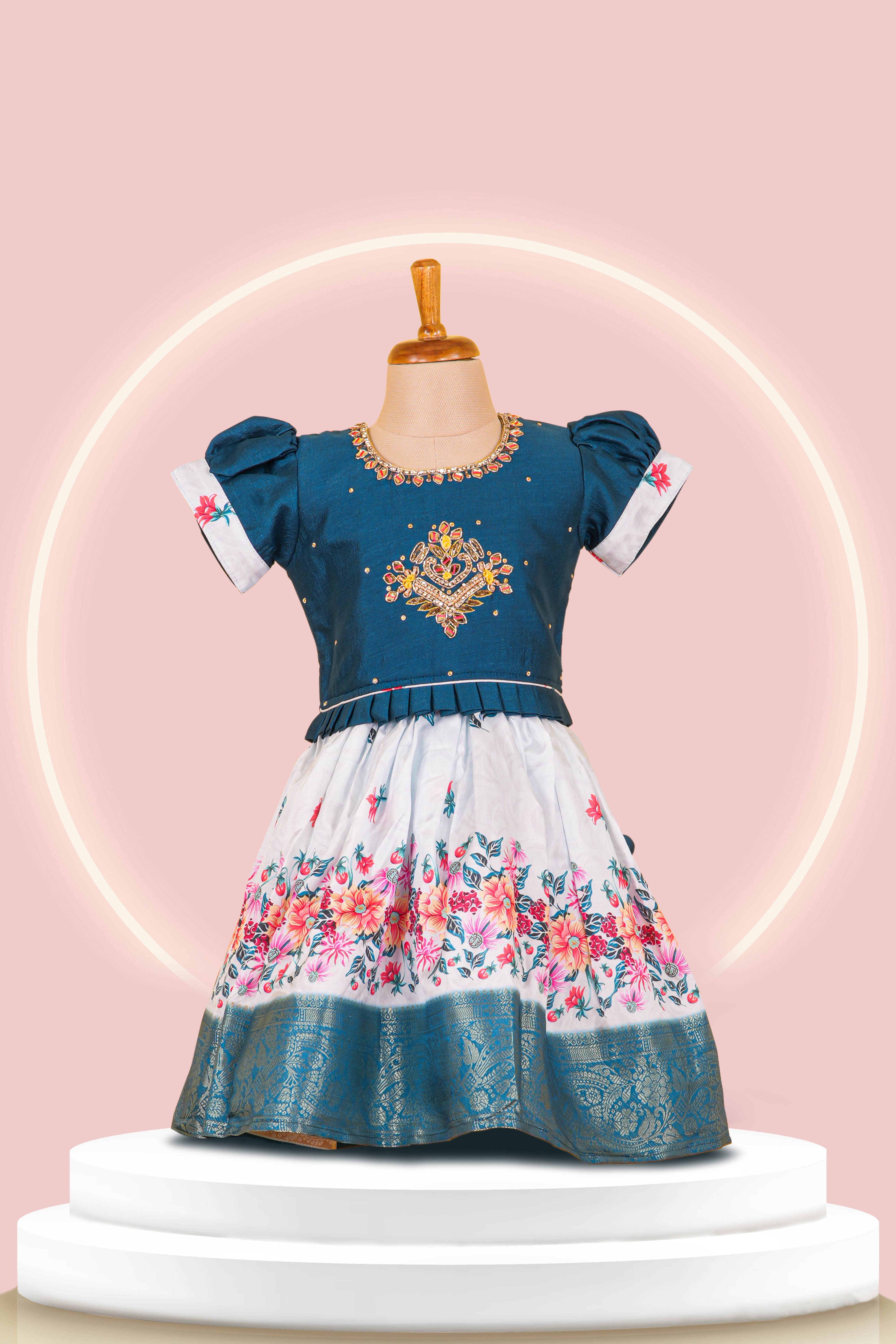 peacock blue lehenga set