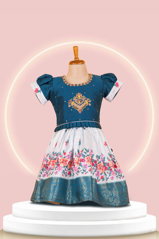 peacock blue lehenga set