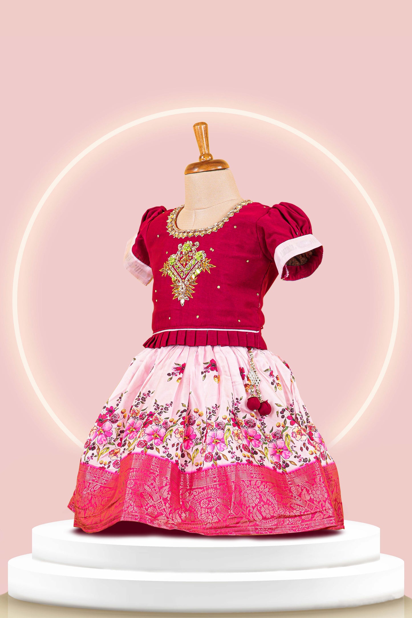 pink choli lehenga 