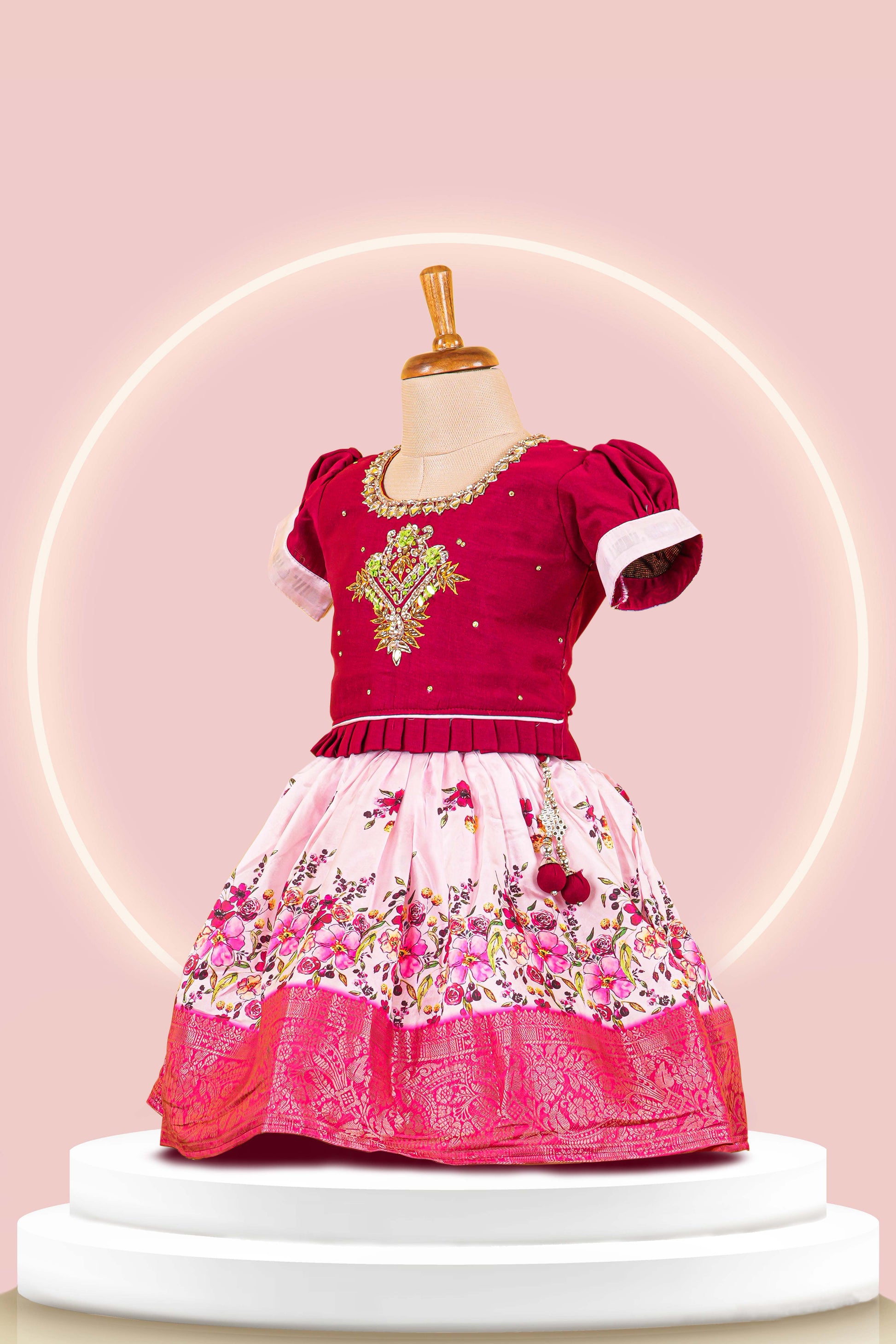 pink choli lehenga 