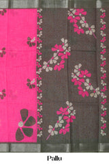 pink floral print linen
