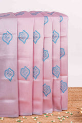 pink lichi silk saree