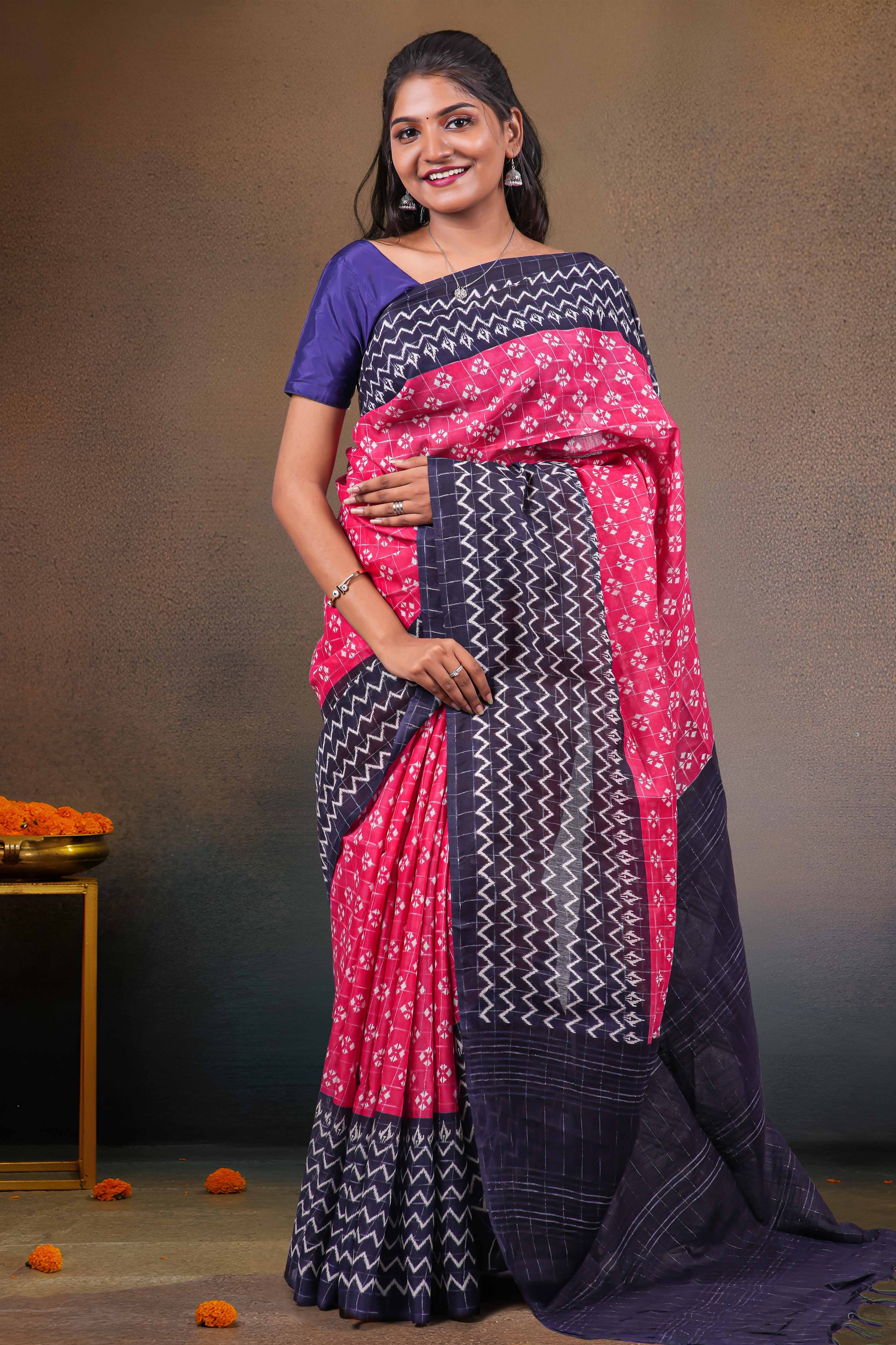  pink thread butta linen
