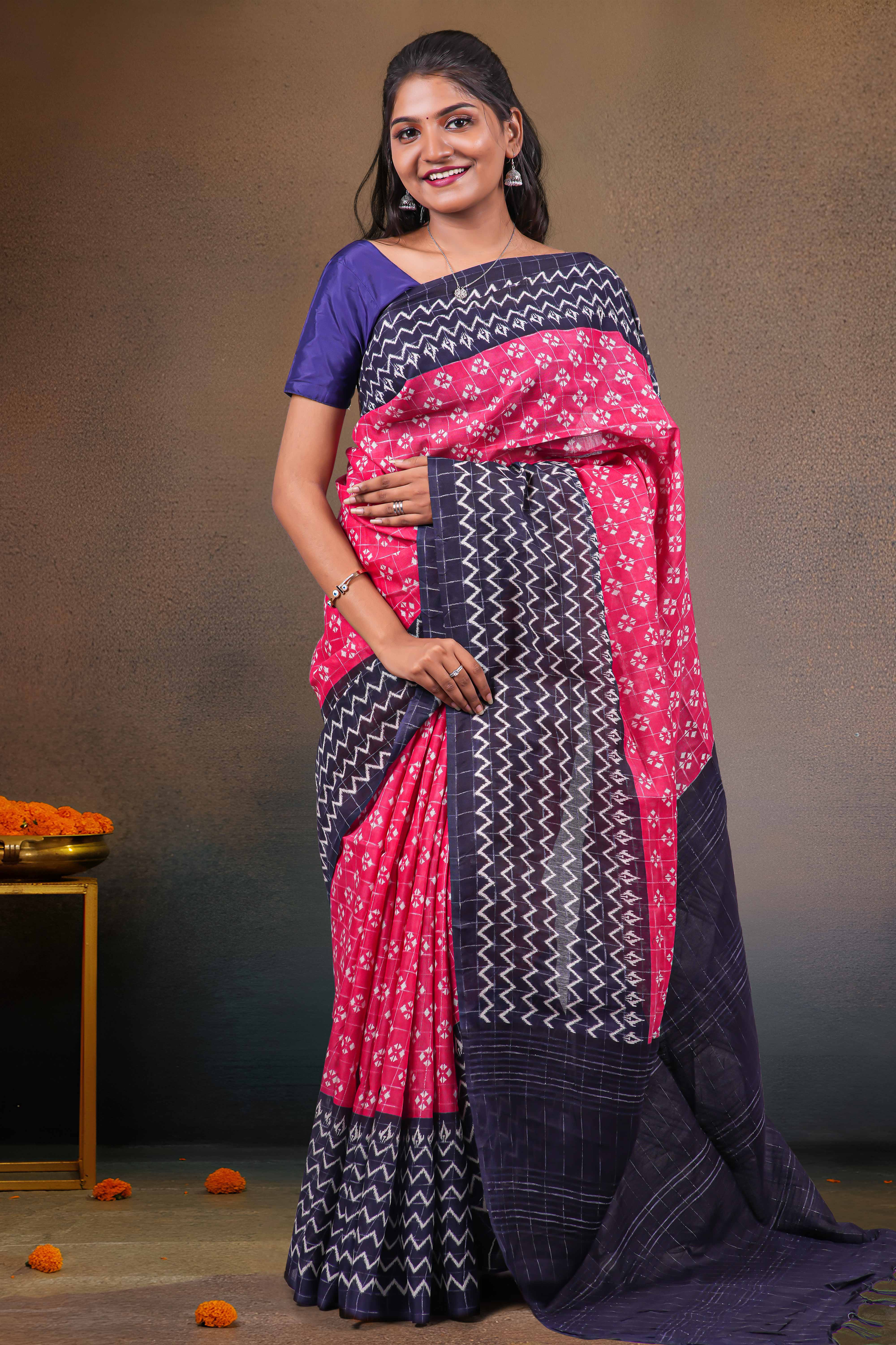  pink thread butta linen