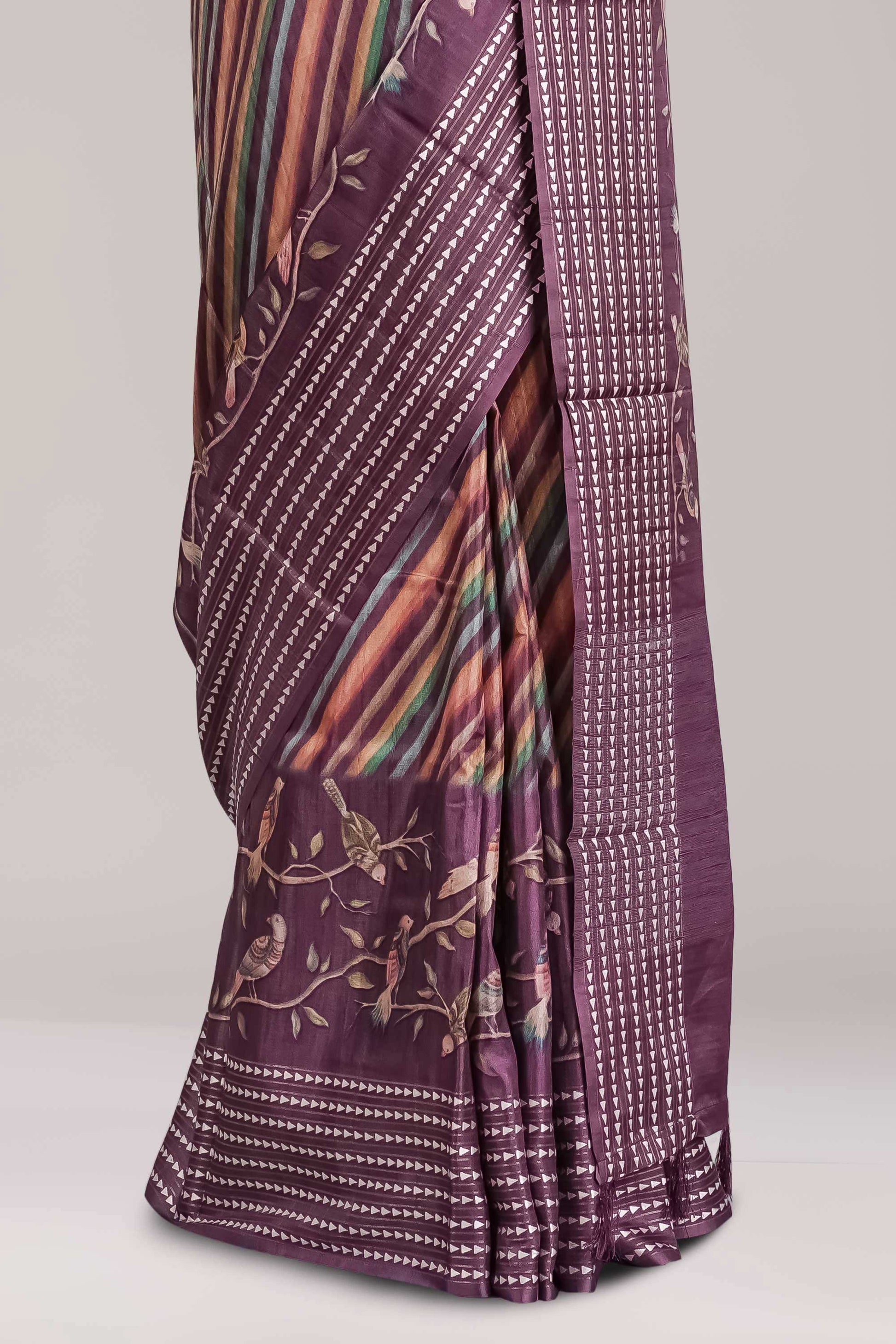 prinded lavender saree