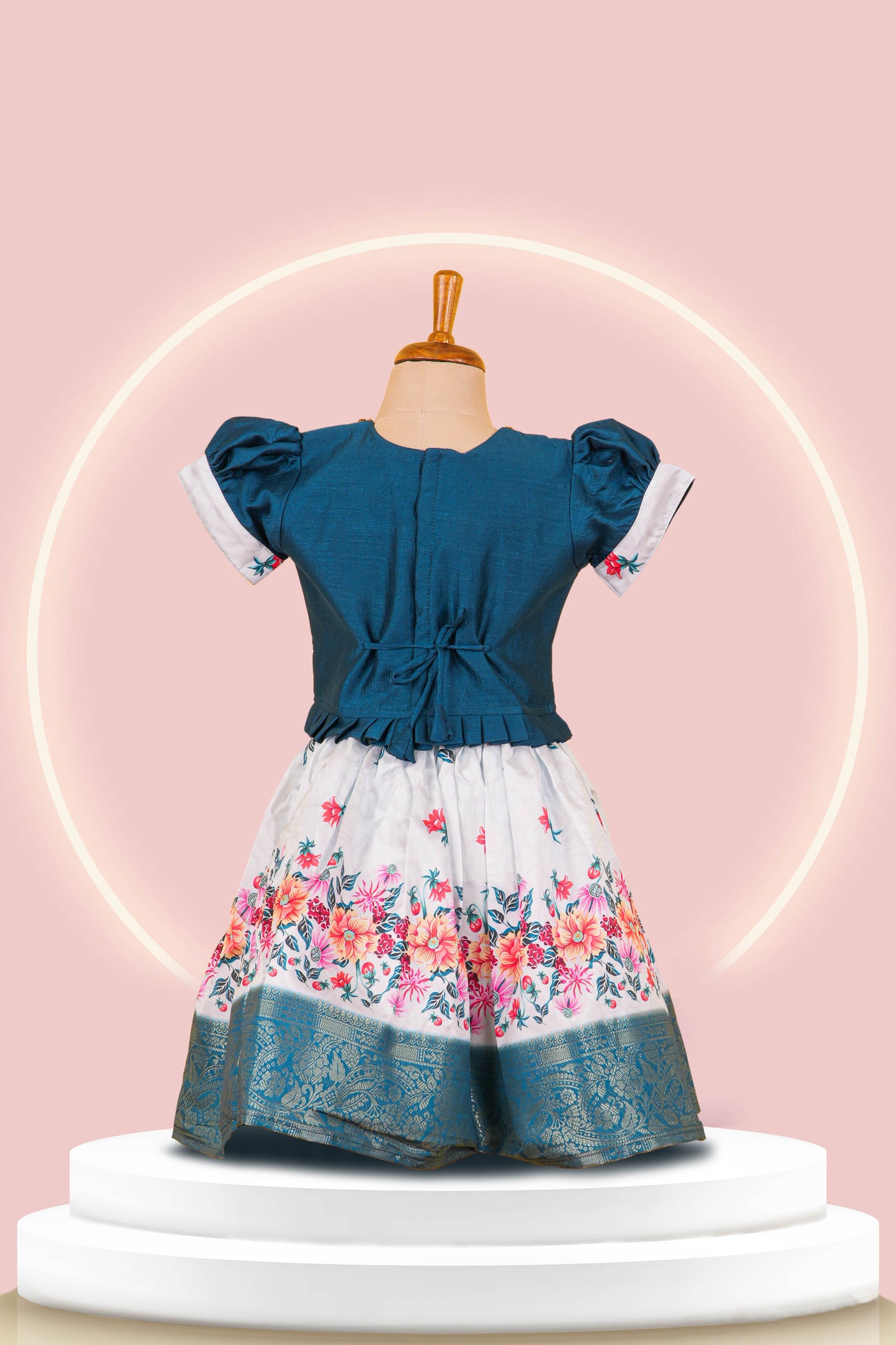 puff sleeve lehenga blou