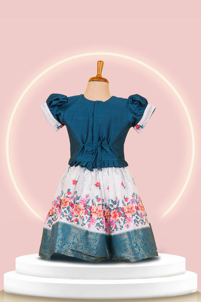 puff sleeve lehenga blou