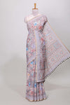  purple floral print linen cotton