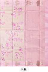 sandal saree with Light woven feel