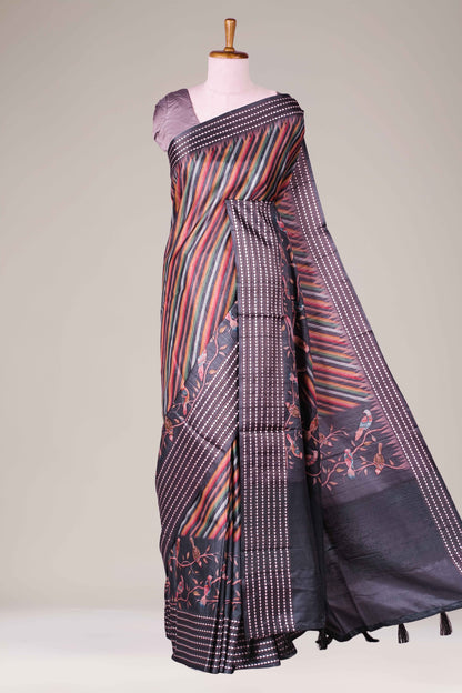 saree with Multicolor lines