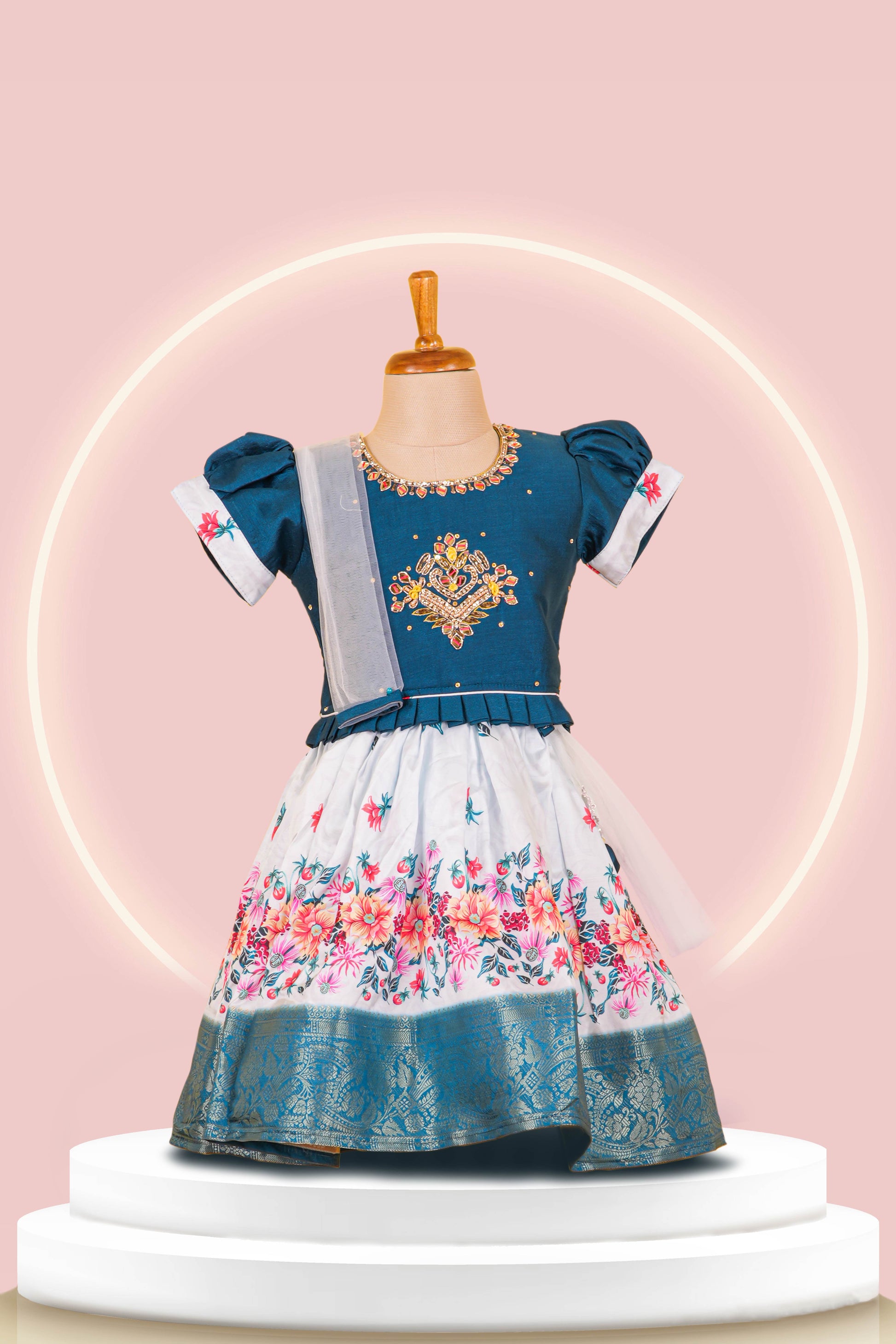 sefloral print lehenga skirt