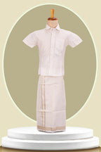 silver dhoti shirt set