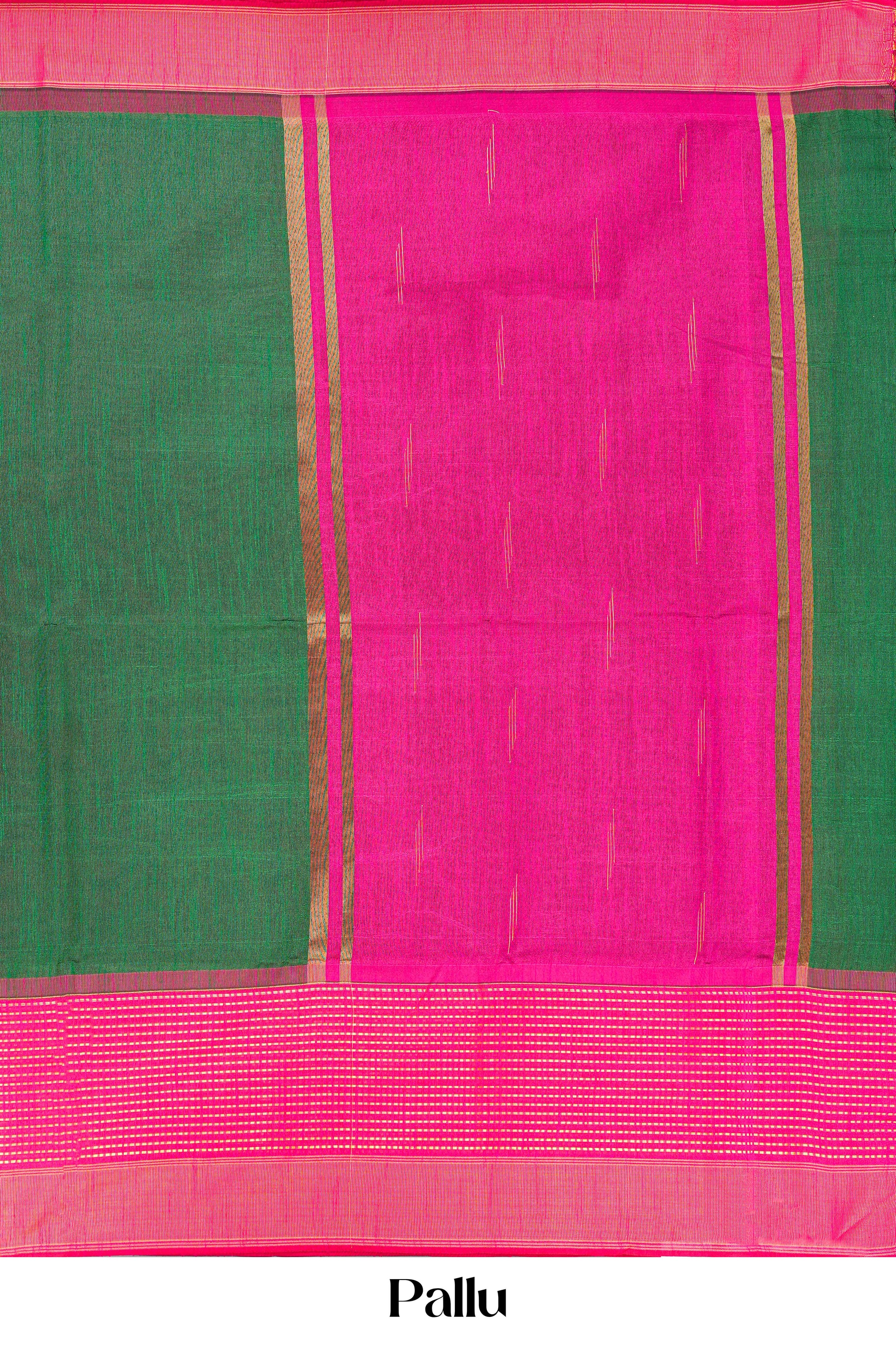 tussar saree with pink border