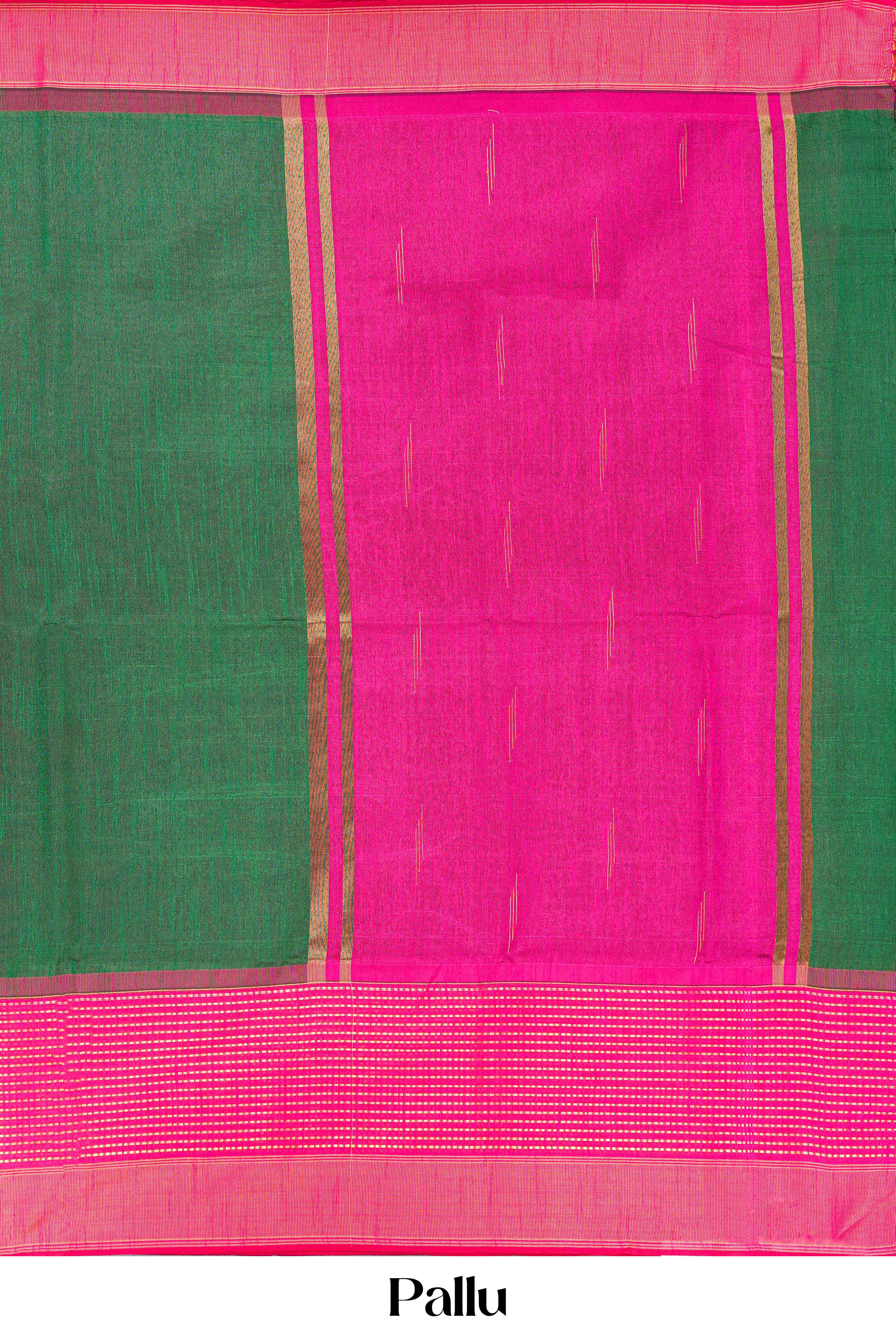 tussar saree with pink border