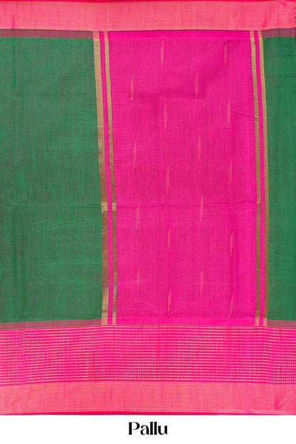 tussar saree with pink border