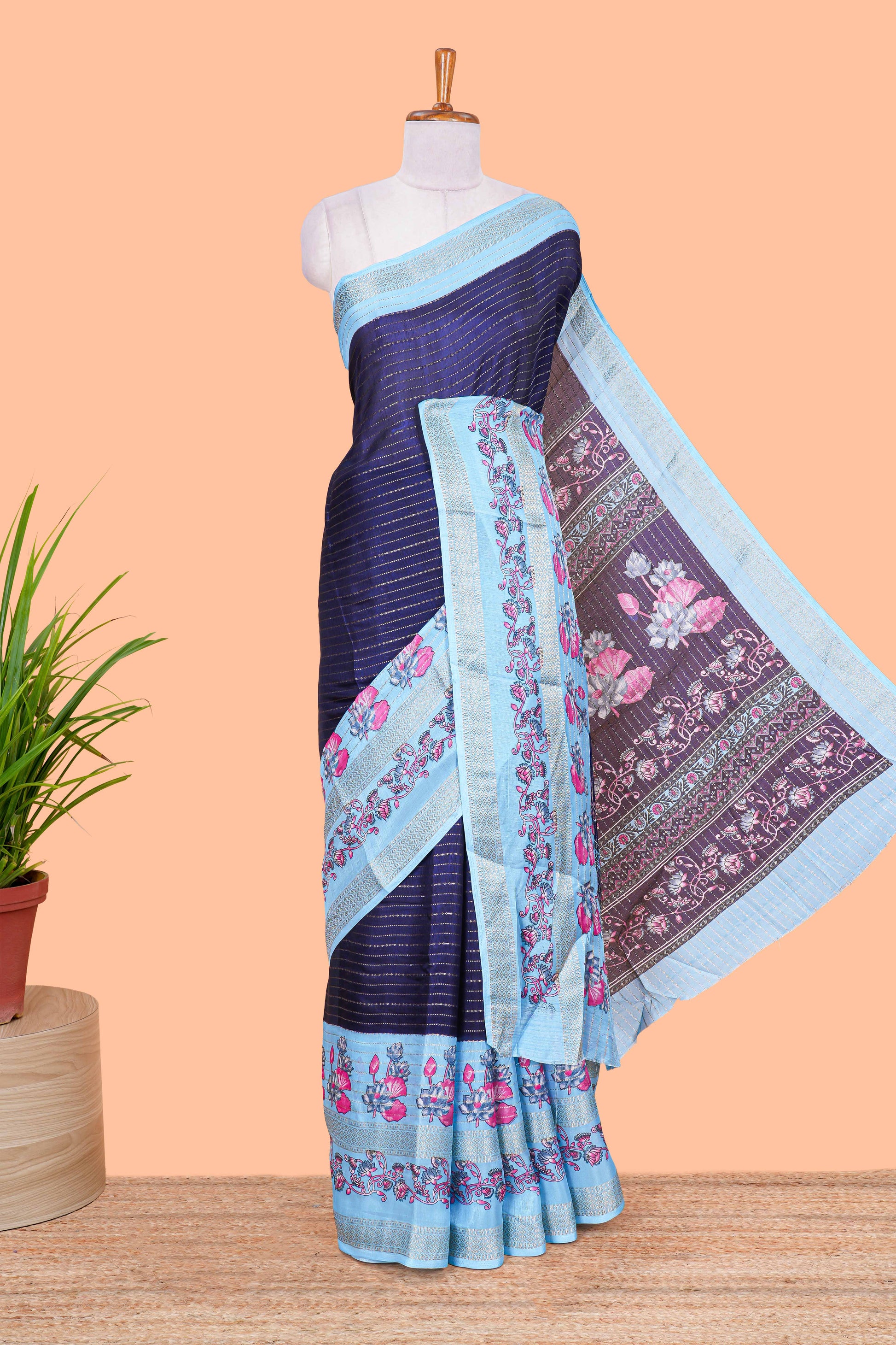 violet dola silk saree